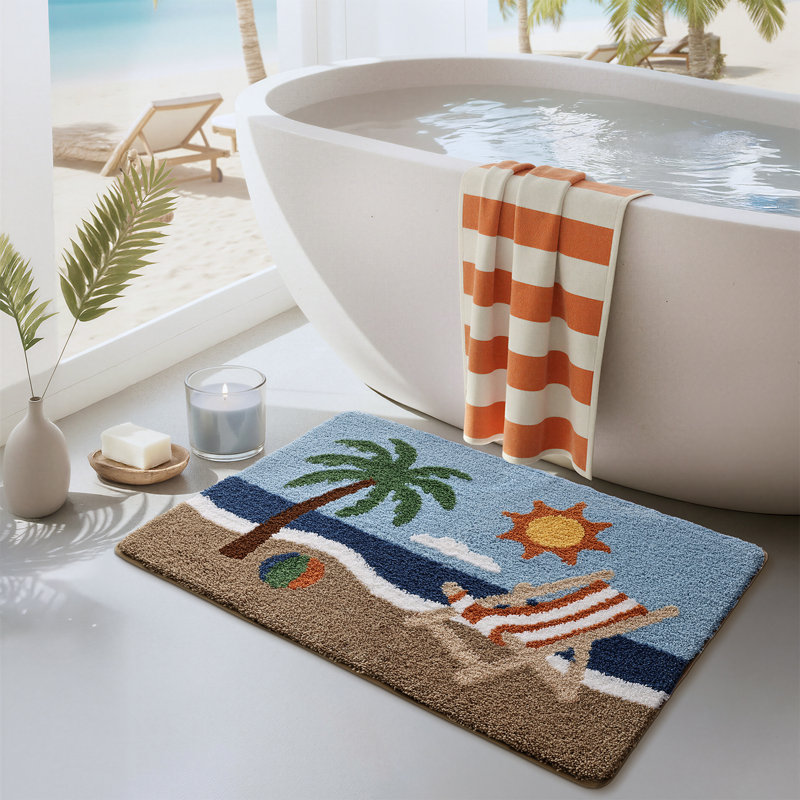 Tapis de bain doux antidérapant Beach, 32" L x 20" W