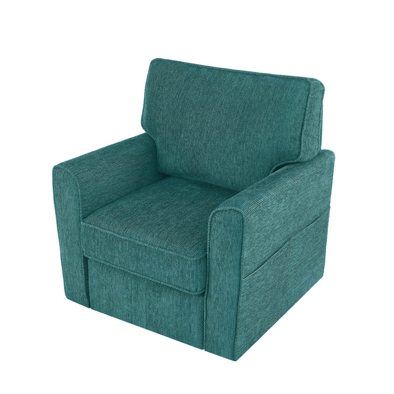 Upholstered Swivel Armchair, Blue