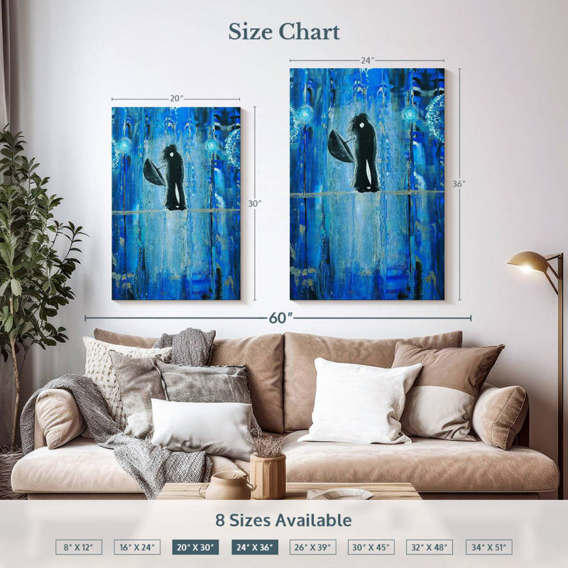 Kelan Sapphire Rain Romance, 36" H x 24" W