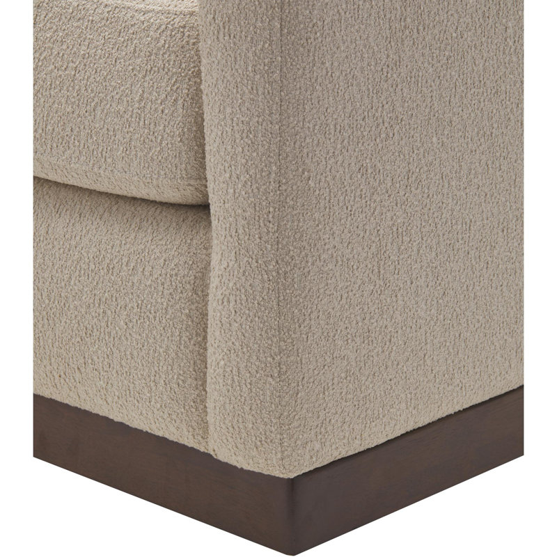 Merren Modern Swivel Chair, Merren Beige Boucle