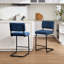 Tabouret de bar / comptoir en velours capitonné à dossier bas Marlow-1515569687-1482681090