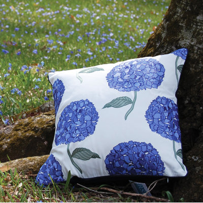 Embroidered Outdoor Throw Pillow