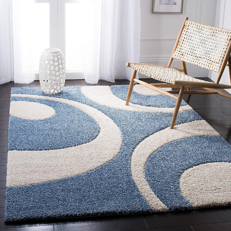 Kerio Shag Performance Abstract Rug, Rectangle 4' x 6'