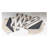 White Geometric Design Canvas Cotton Table Runner With Tassels 14" W X 71" L-569583164