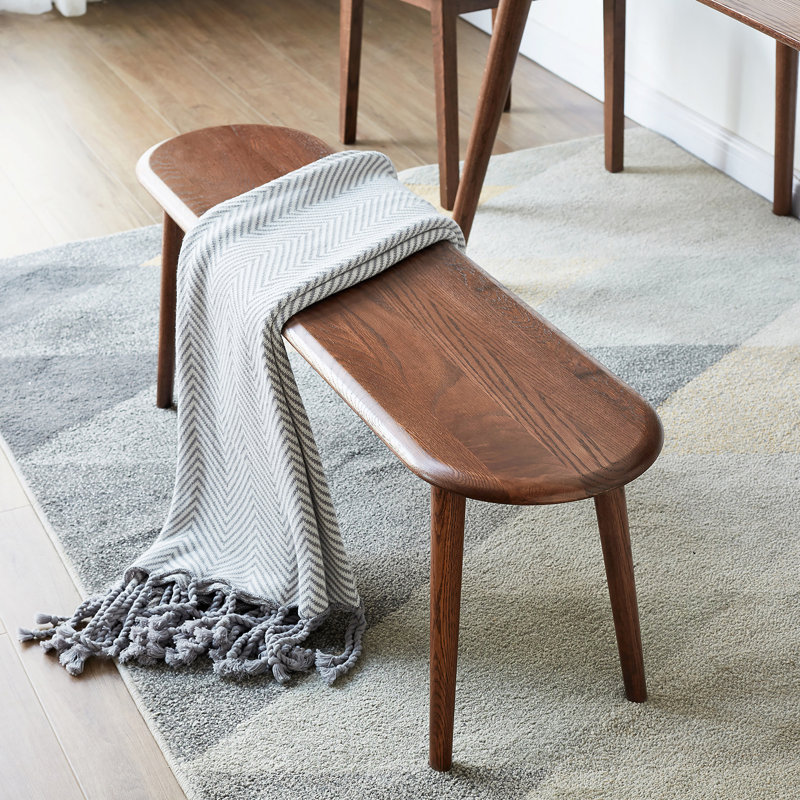 Banc de salle à manger en bois, Noyer, H 16,14 po x l 47,24 po x P 11,81 po