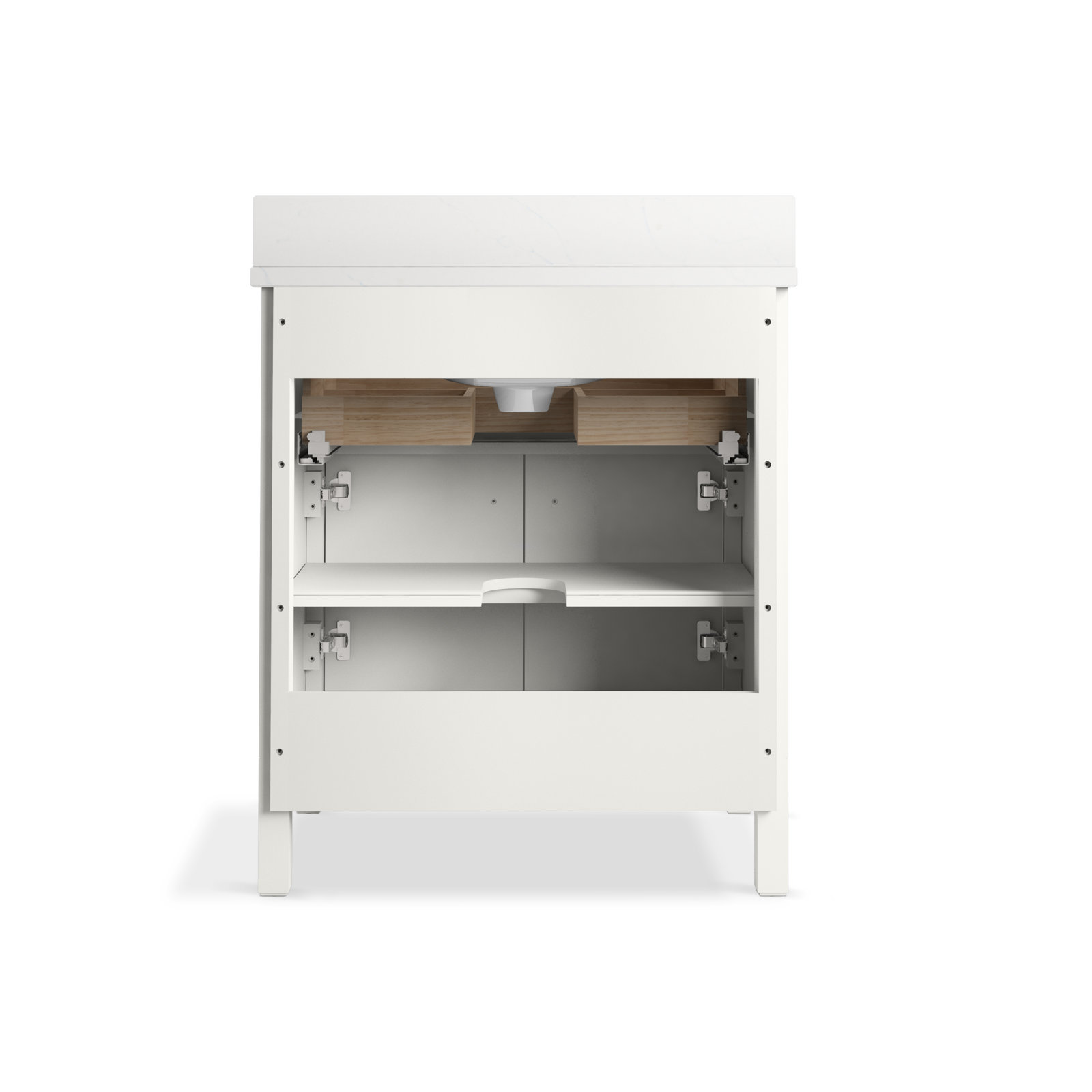 Malin By Studio McGee Bathroom Vanity Cabinet With Sink And Quartz Top, White, 30", White