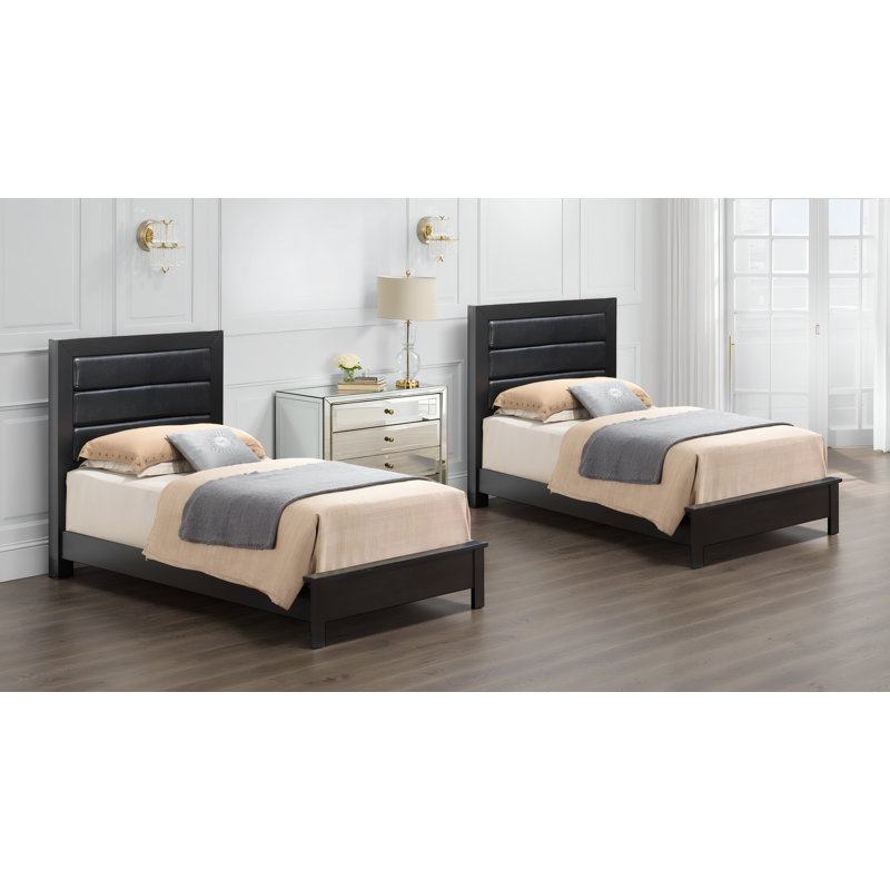 Ensemble de 2 lits simples Imatra, Lit simple, Noir
