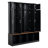Versatile Hall Tree With 4 Hanging Hooks, Brown Wood Grain Bench With Multiple Storage Space, Entryway Cabinet With Open Compartments For Living Room, Hallway-869694537