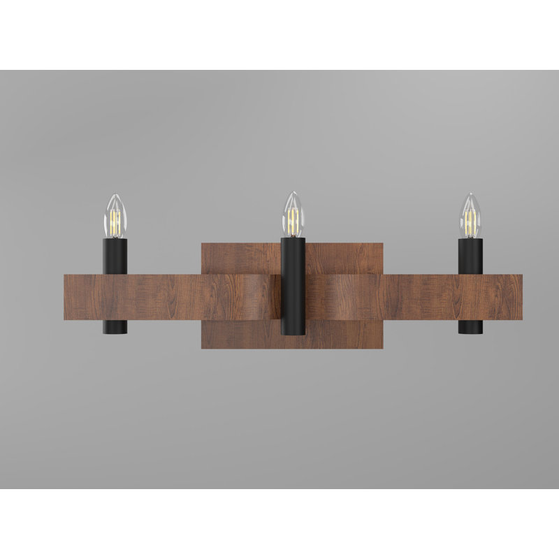 Wall Accord Flow, Imbuia, 3 Lights, 7.09" H x 27.56" W x 6.1" D