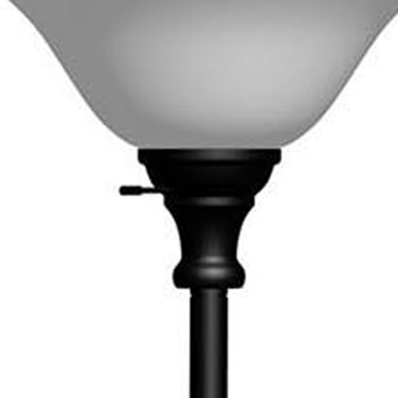71" Torchiere Floor Lamp With Frosted Glass Dome Shade, Black