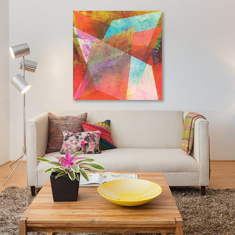 « hi-fi geometric i », impression sur toile, H 12 po x l 12 po x P 1,5 po, Toile tendue, Pas de tapis