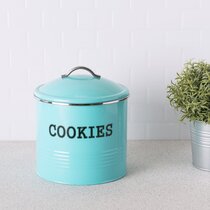 84oz Stoneware Hand Lettered Cookie Canister - Threshold