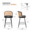 Tabouret rembourré Cane-107262890-107262892-124553567