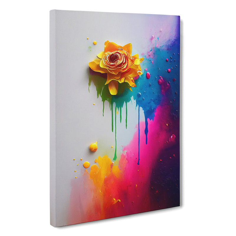Splattered Flower No.4 Abstract - Wrapped Canvas, 50cm H x 35cm W x 3cm D