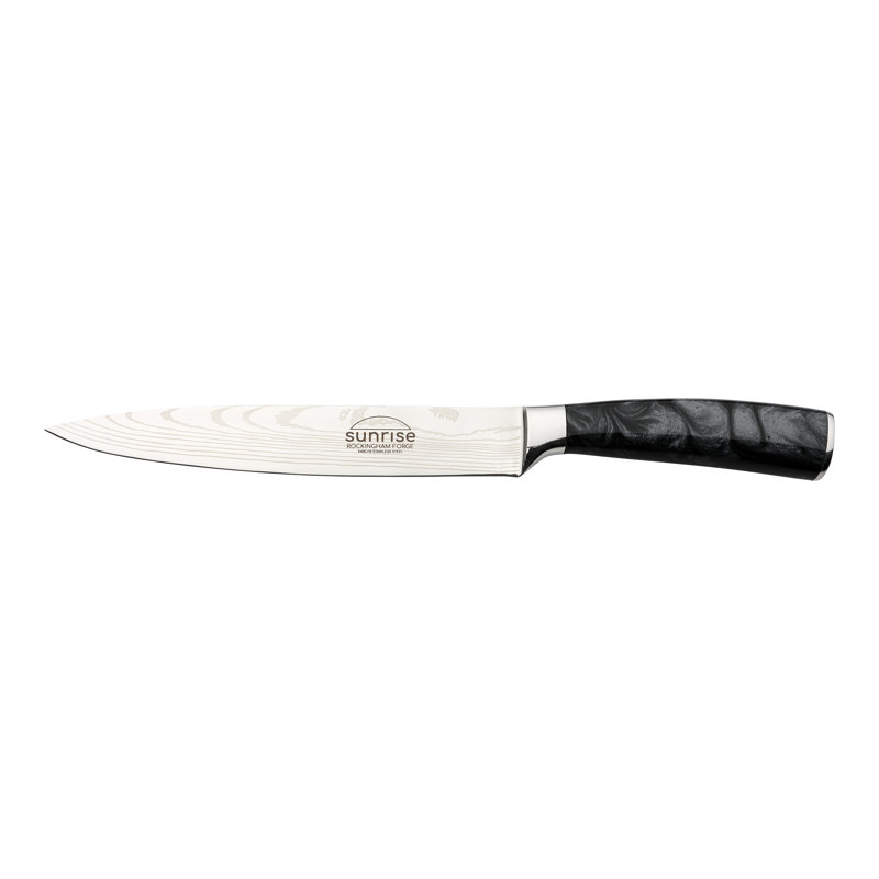 Grunwerg Rockingham Forge 2 Piece Stainless Steel (18/10) Carving Set, Jet Black