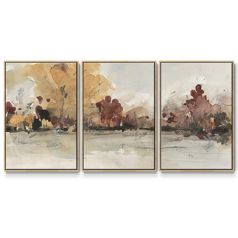 The Autumn View I - Toile encadrée multi-pièces, Naturel, H 24 po x l 48 po x P 2 po