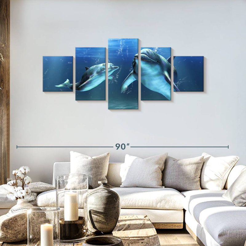 Dolphins, 30" H x 68" W