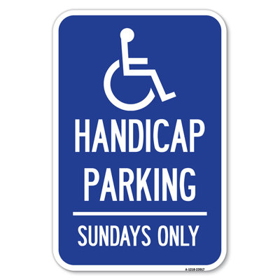 Handicapped Parking - Sundays Only (With Graphic)/23917
