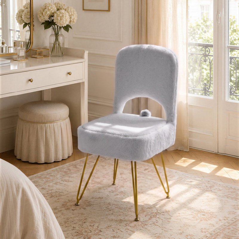 Solid Wood Accent Stool, Grey
