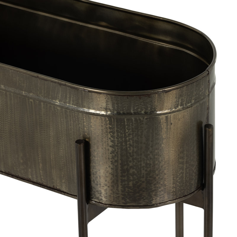 Jed Metal Planter, Dark Brass