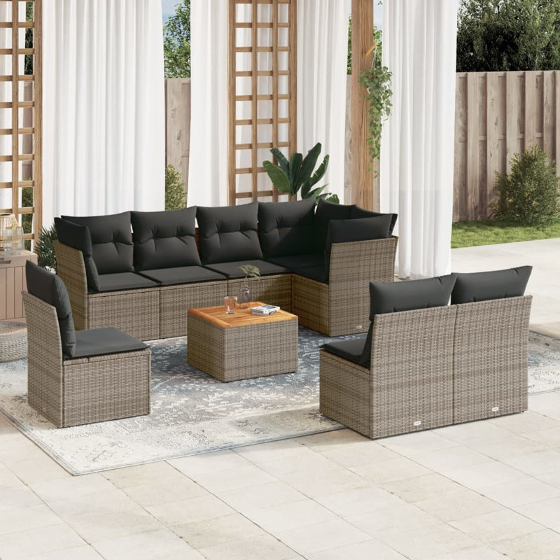 Ensemble de canapé de jardin Vidaxl gris