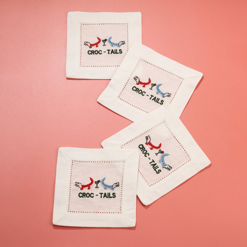 Serviettes brodées Crock-Tails and Cocktail