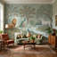 Papier peint mural rétro, pastorale, paons, décoration murale amovible-1881530858-1881530775