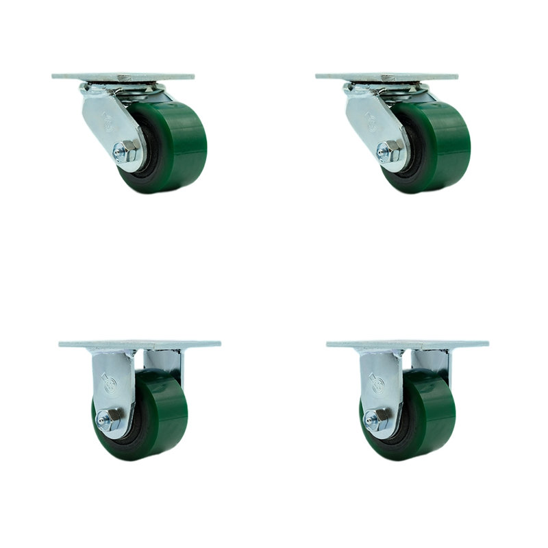 Poly vert sur roulettes en fonte