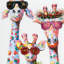 Giraffes Morning - Wrapped Canvas Painting Print-784088379
