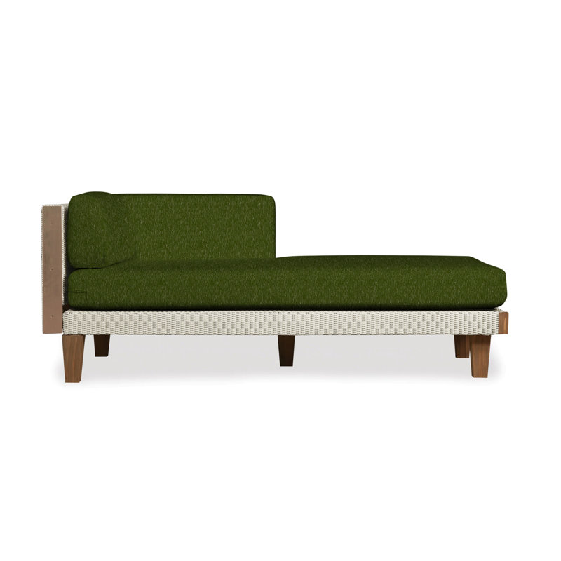 Catalina Outdoor Teak Chaise Lounge, Sandberg Pewter, Linen