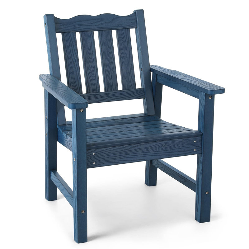 Brylor Patio Dining Chair, All-Weather HIPS Outdoor Dining Armchair, Blue