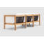 Canapé modulaire d'extérieur en teck Haven avec coussins Sunbrella en pierre grise-124236984-66452854