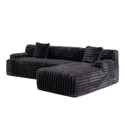 Modular Faux Fur Loveseat – 4 Colours, Ultra-Soft, No Gap Base, 2 Pillows Included, Custom Layout Design