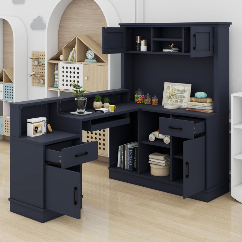Built-In Outlet, Drawer Tower, Bookshelf—Modern Study, Gaming & Storage Hub