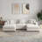 Milbrey 5-Piece Upholstered Beige Corduroy Modular Sectional Sofa With Removable Ottomans & Throw Pillows-1062816596