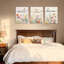 Encadré de chambre à coucher, ensemble d'art mural sur toile, ensemble de 3 photos de fleurs sauvages de la ferme, rêves colorés, impression murale pour dessus de lit