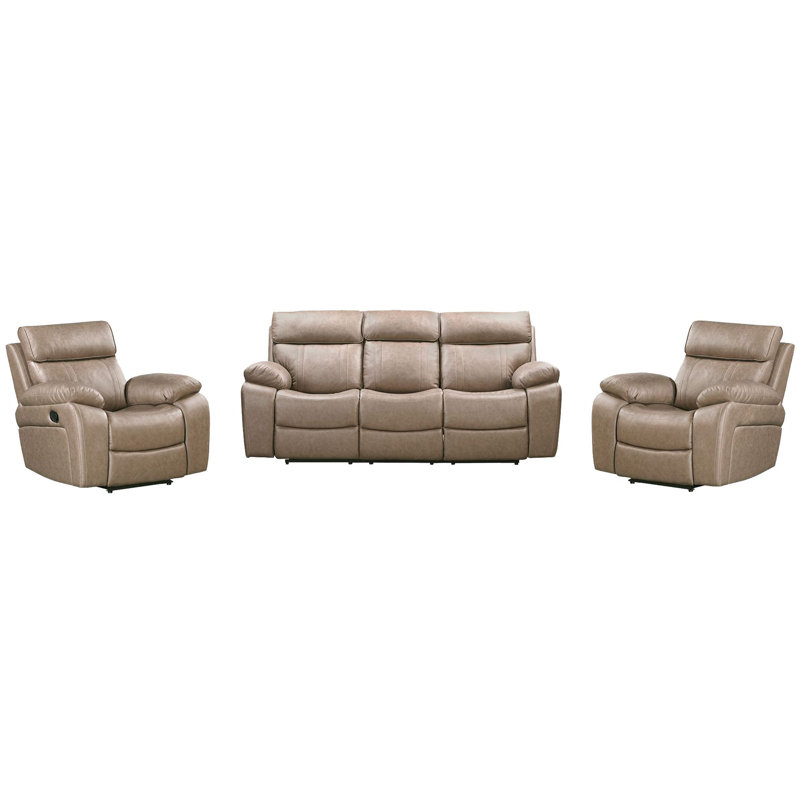 Canapé inclinable manuel et deux fauteuils inclinables Arthur Abra