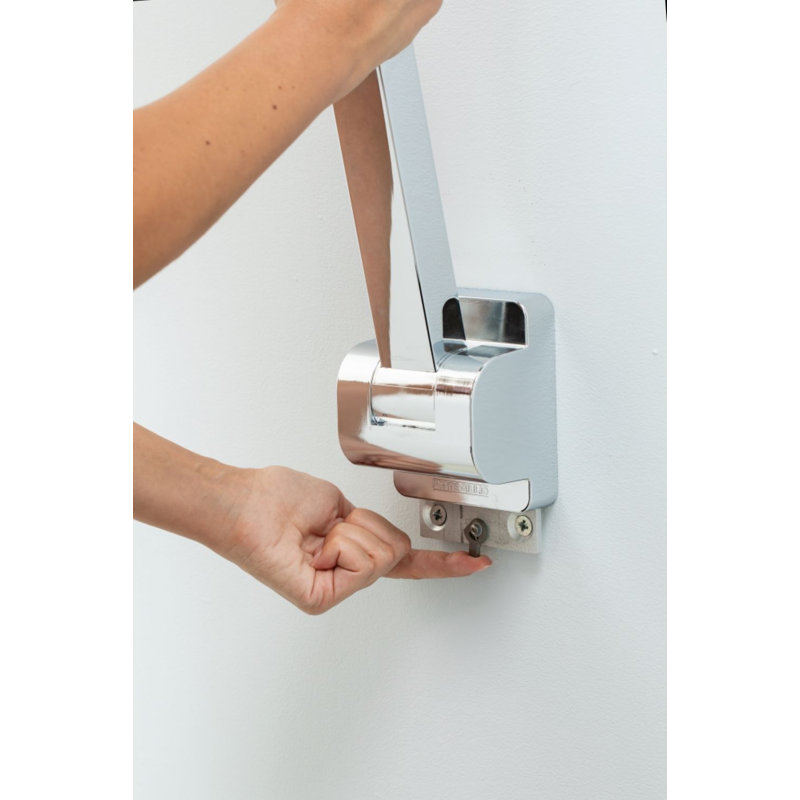 Chrome HUG Folding Grab Bar, 4" H x 27.57" L, Stainless Steel