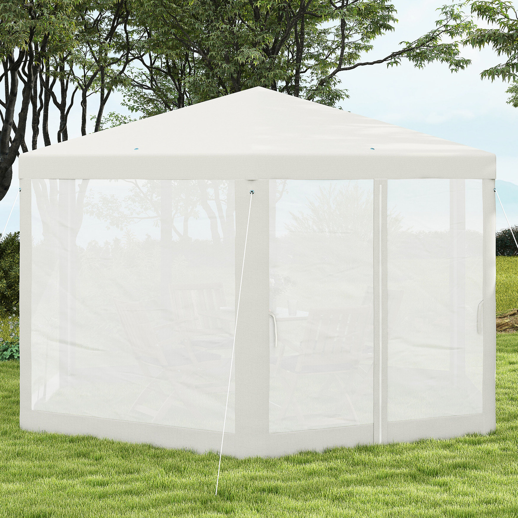 Arlmont & Co. 13' X 11' Hexagon Outdoor Party Tent, Cream White. Sun ...
