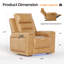 Fauteuil inclinable électrique en cuir avec triple réglage du moteur, charge USB / Type-C et éclairage à DEL 7 couleurs - Siège de cinéma maison-806714355