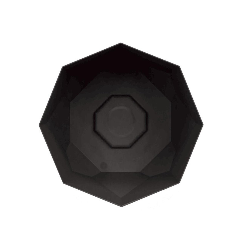 Tuxton Geometric Plastic Indoor/Outdoor Planter, Black, 9.75" x 10.13" x 10.13"