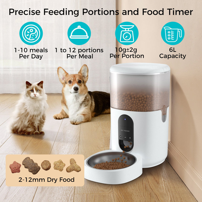 WiFi Smart Automatic Pet Feeder with Stainless Steel Bowl