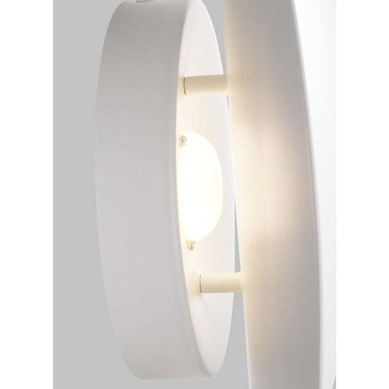 Keef Steel LED Armed Sconce, Matte White, Matte White