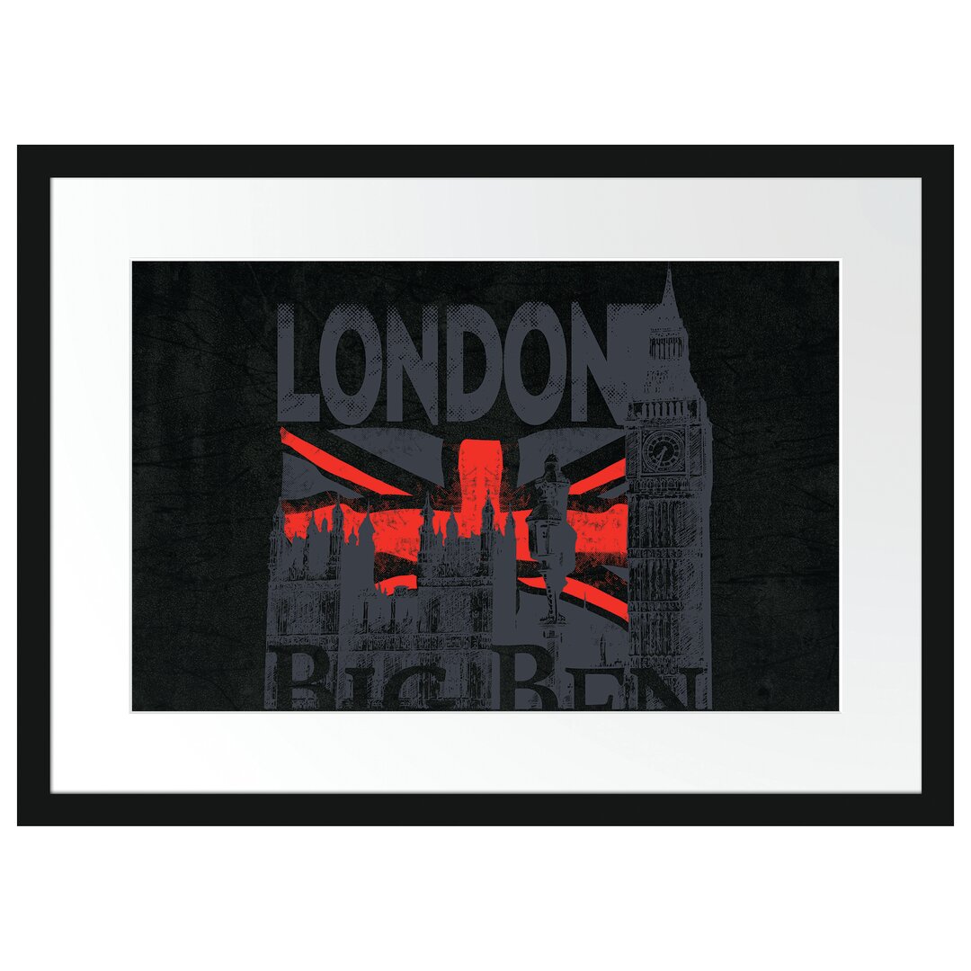 Gerahmtes Poster The Big Ben Black