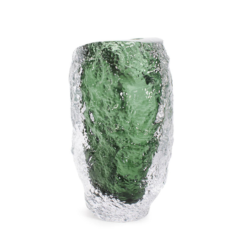 Hosmer Crystalized Glass Vase- Medium