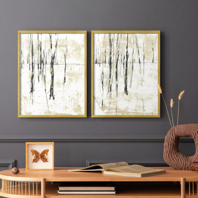 Impression encadrée Gilded Forest I-Premium - prête à être accrochée - aucun clou requis - aucun clou requis