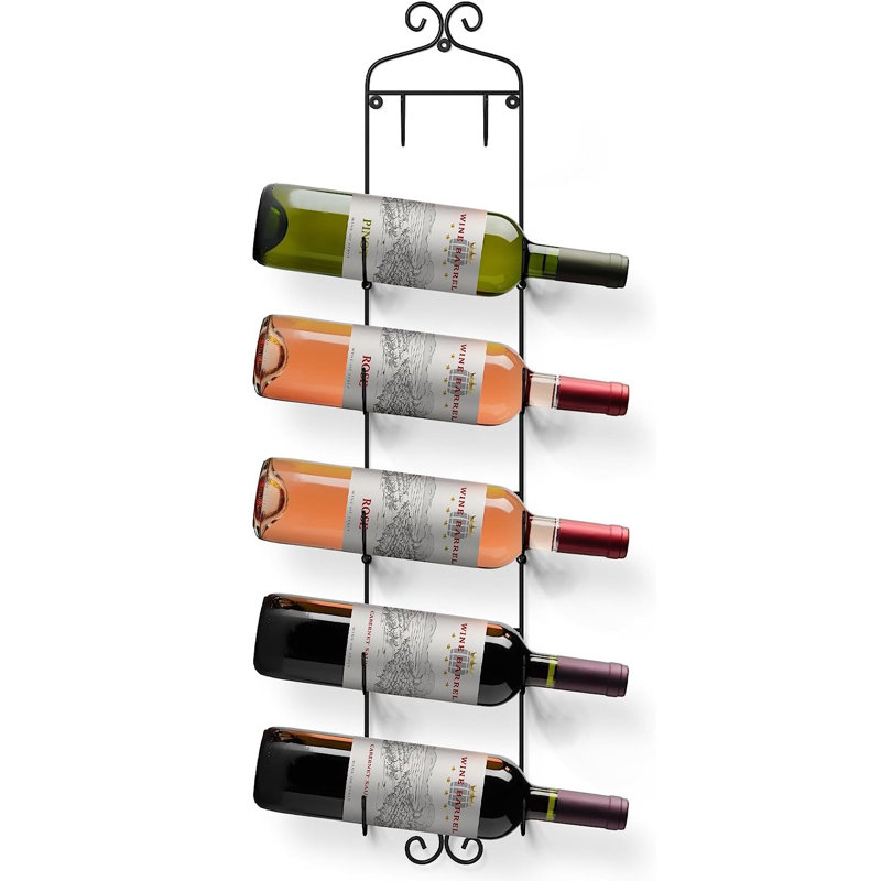 Khalen Wall Mounted Wine Bottle Rack in Black