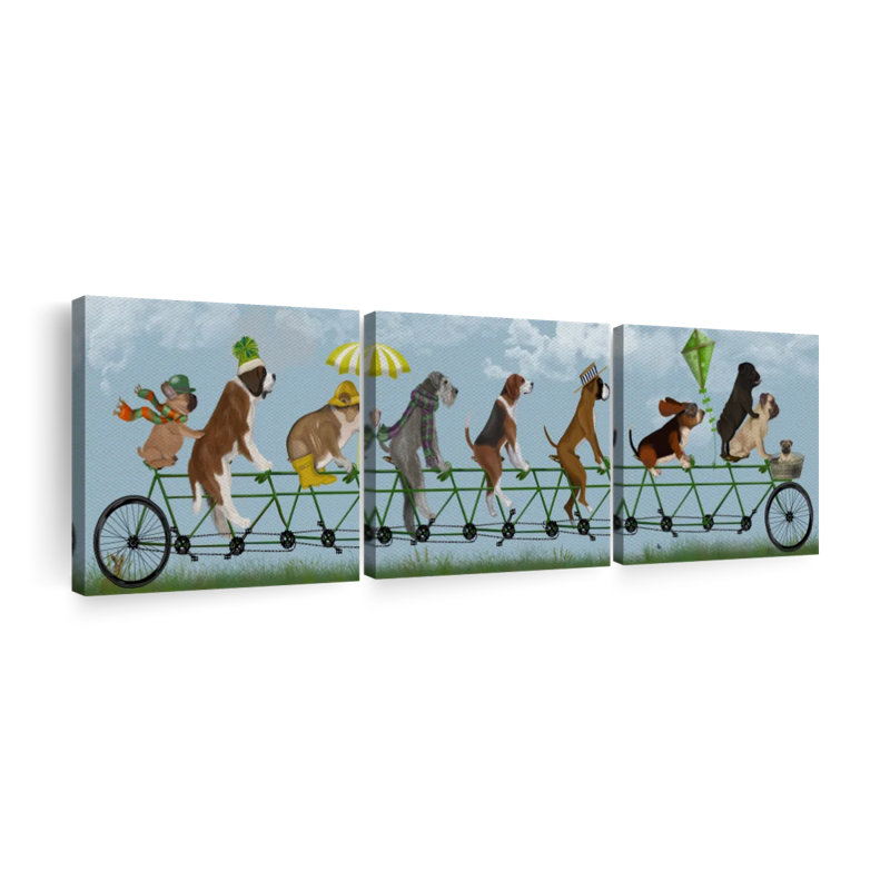 Ensemble 3 pièces d'équipage de chien sur toile tandem sur toile, H 12 po x l 38 po x P 1,25 po
