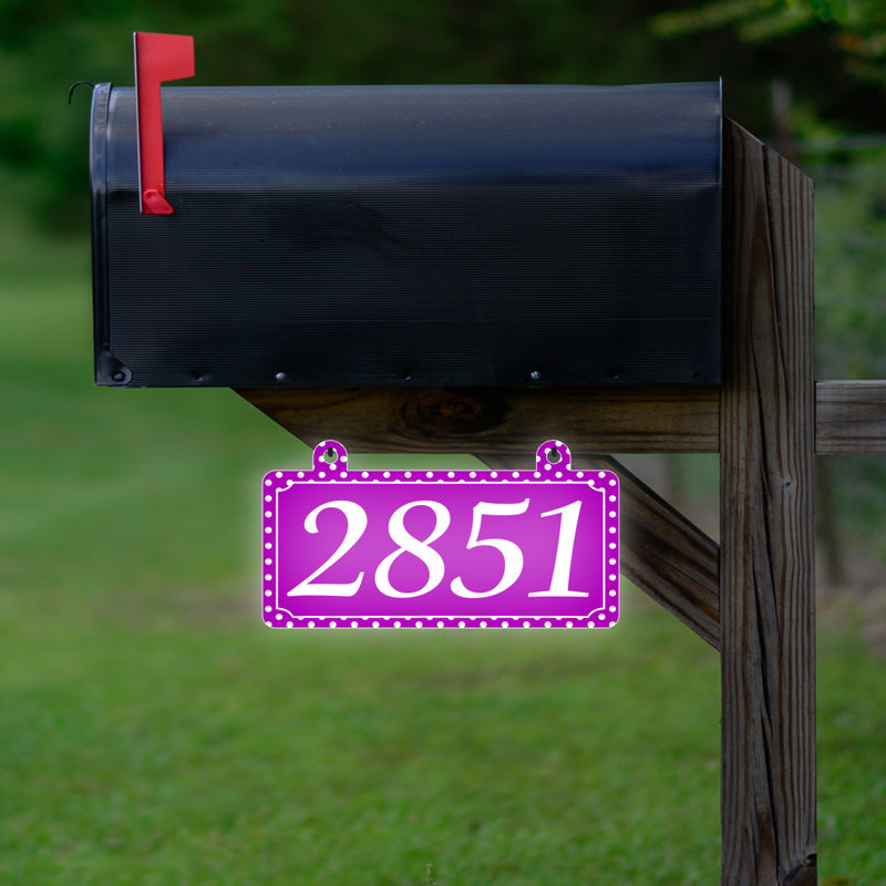Plaque d'adresse sur 1 ligne, Mauve, Oui