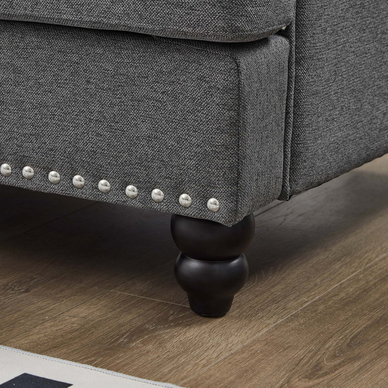 Canapé en tissu d'ameublement de 83 po, Gris